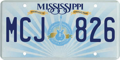 MS license plate MCJ826