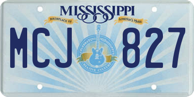 MS license plate MCJ827