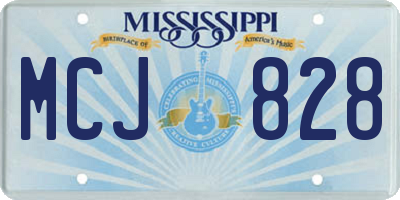 MS license plate MCJ828