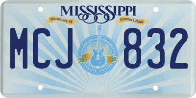 MS license plate MCJ832