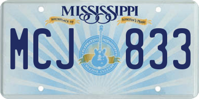 MS license plate MCJ833
