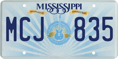 MS license plate MCJ835