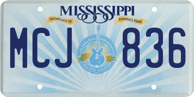MS license plate MCJ836