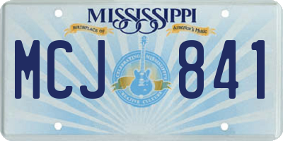 MS license plate MCJ841