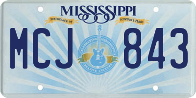 MS license plate MCJ843