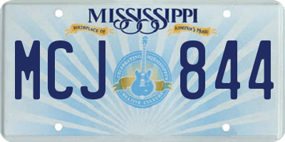 MS license plate MCJ844