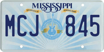 MS license plate MCJ845