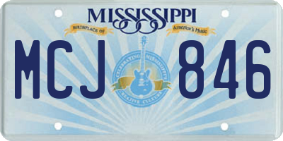 MS license plate MCJ846