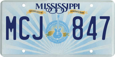 MS license plate MCJ847