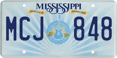 MS license plate MCJ848