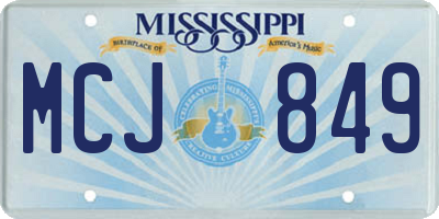 MS license plate MCJ849