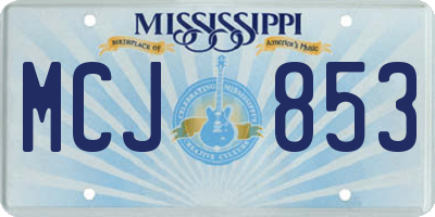 MS license plate MCJ853