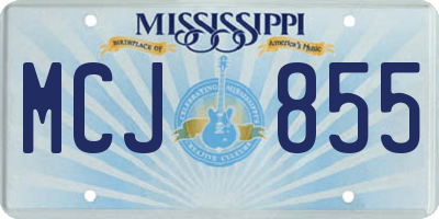 MS license plate MCJ855