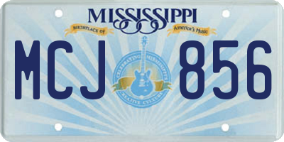 MS license plate MCJ856