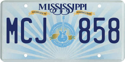 MS license plate MCJ858