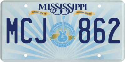 MS license plate MCJ862