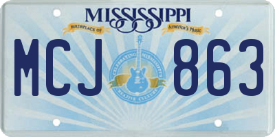 MS license plate MCJ863