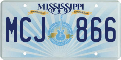 MS license plate MCJ866