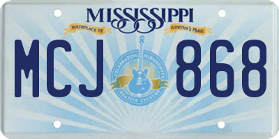 MS license plate MCJ868