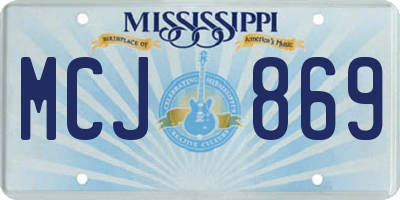 MS license plate MCJ869