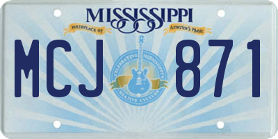 MS license plate MCJ871