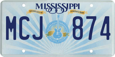MS license plate MCJ874