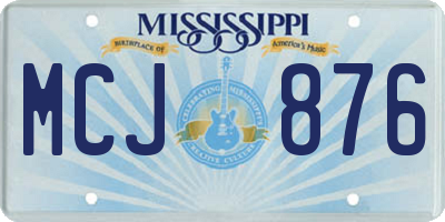 MS license plate MCJ876