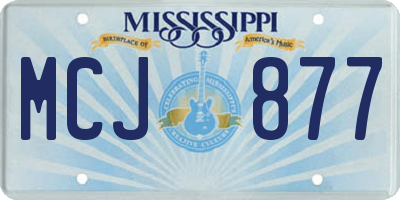 MS license plate MCJ877