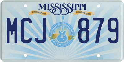 MS license plate MCJ879