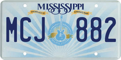 MS license plate MCJ882