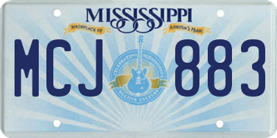 MS license plate MCJ883