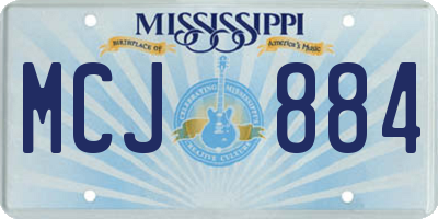 MS license plate MCJ884