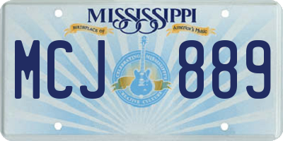 MS license plate MCJ889