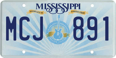MS license plate MCJ891