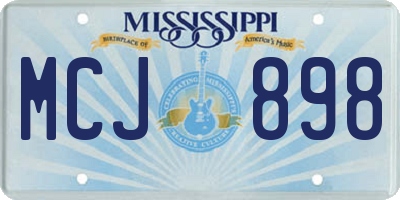 MS license plate MCJ898