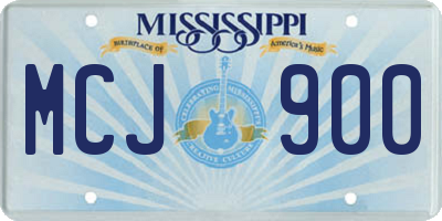 MS license plate MCJ900