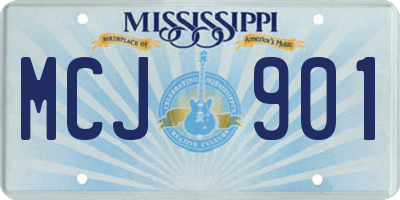 MS license plate MCJ901