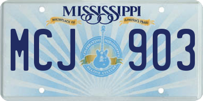 MS license plate MCJ903