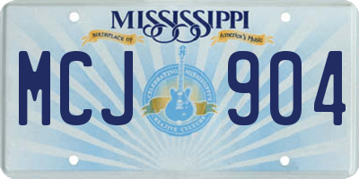 MS license plate MCJ904