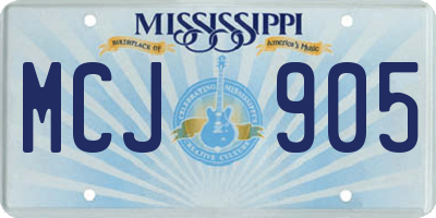MS license plate MCJ905