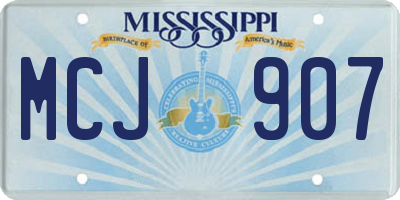 MS license plate MCJ907