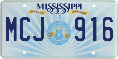 MS license plate MCJ916
