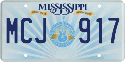 MS license plate MCJ917