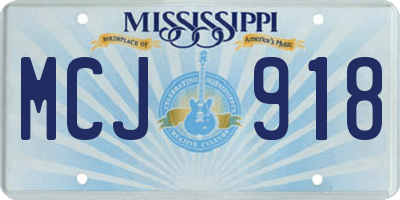MS license plate MCJ918