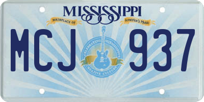 MS license plate MCJ937
