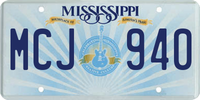 MS license plate MCJ940