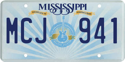 MS license plate MCJ941