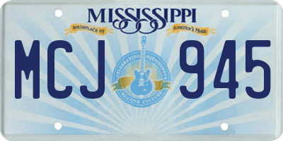 MS license plate MCJ945
