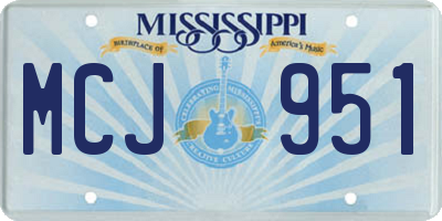 MS license plate MCJ951