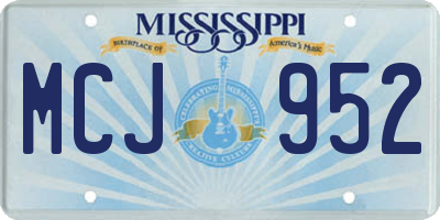 MS license plate MCJ952